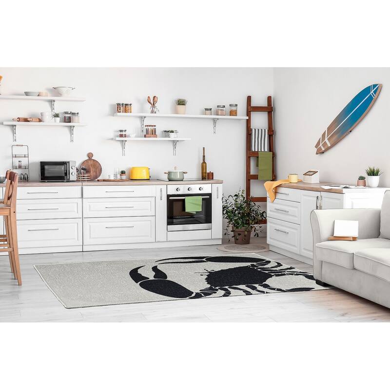 Crab Dip Nautical Chenille Rug