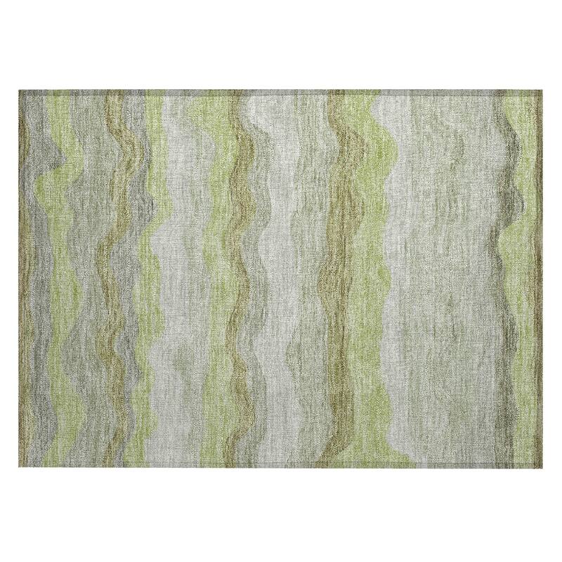 Machine Washable Indoor/ Outdoor Ombre Stripes Chantille Rug