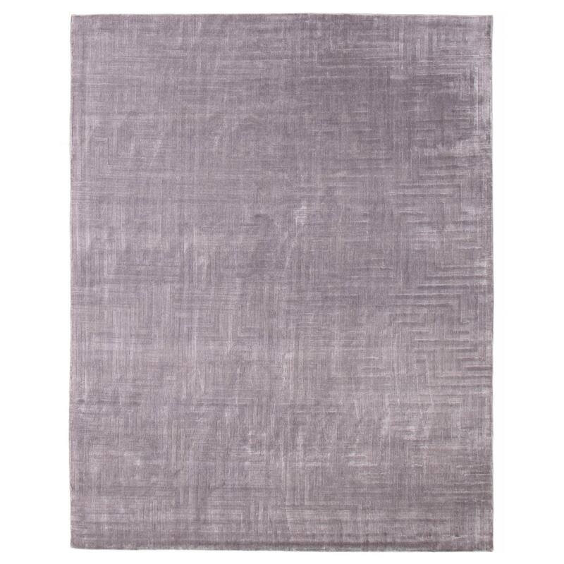ECARPETGALLERY Hand Loomed Shimmer Grey Viscose Rug - 7'8 x 9'7 - Grey - 7'8 x 9'7