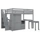 preview thumbnail 35 of 55, Full Loft Bed with Stairs & Built-in Desk and 5-in-1 Storage, 350lb Capacity