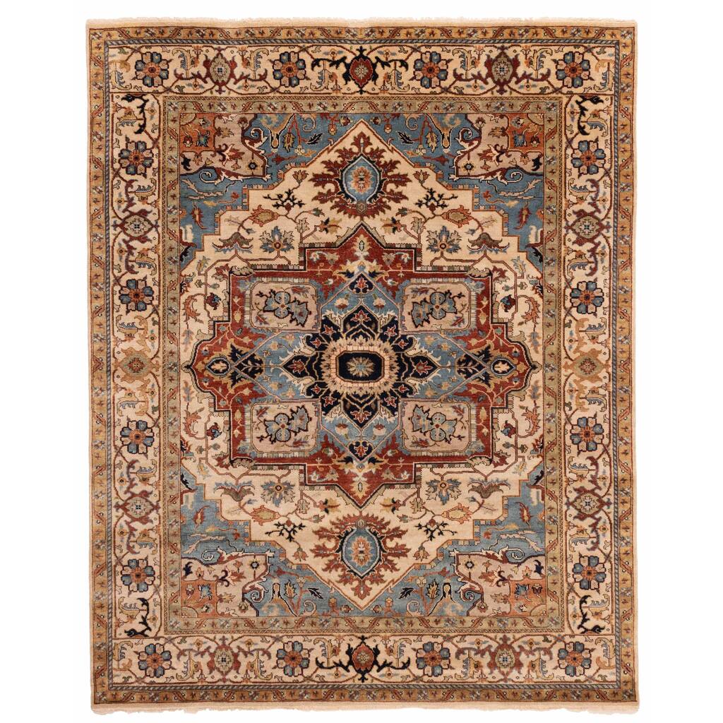 ECARPETGALLERY Hand-knotted Jules Sultane Ivory Wool Rug - 7'11 x 9'11