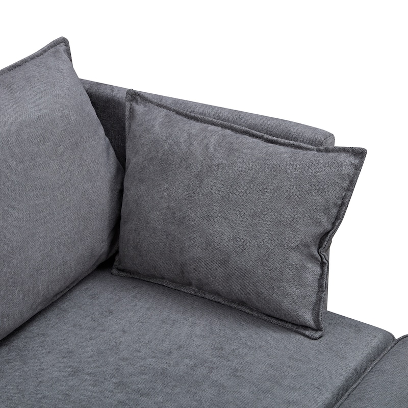 115.1" Large U-Shaped 6-Seat Sofa with Storage & Pull-Out Bed