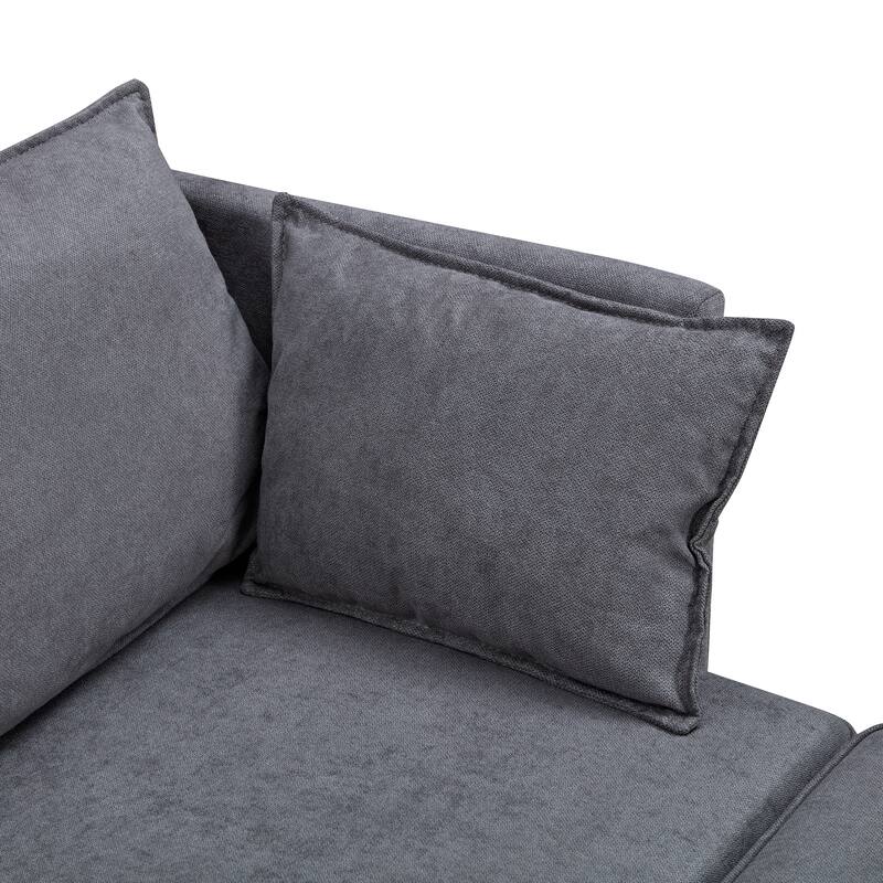 U-Shaped Convertible Sofa with Storage Seats, Reversible Chaise for Living Room