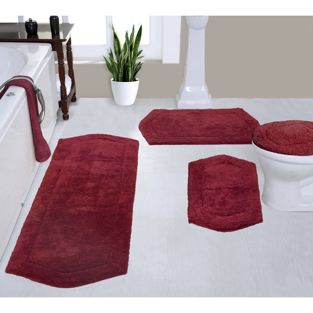 Highland Red Bath Mat - Red Shaggy Bathroom Rug - Spirella
