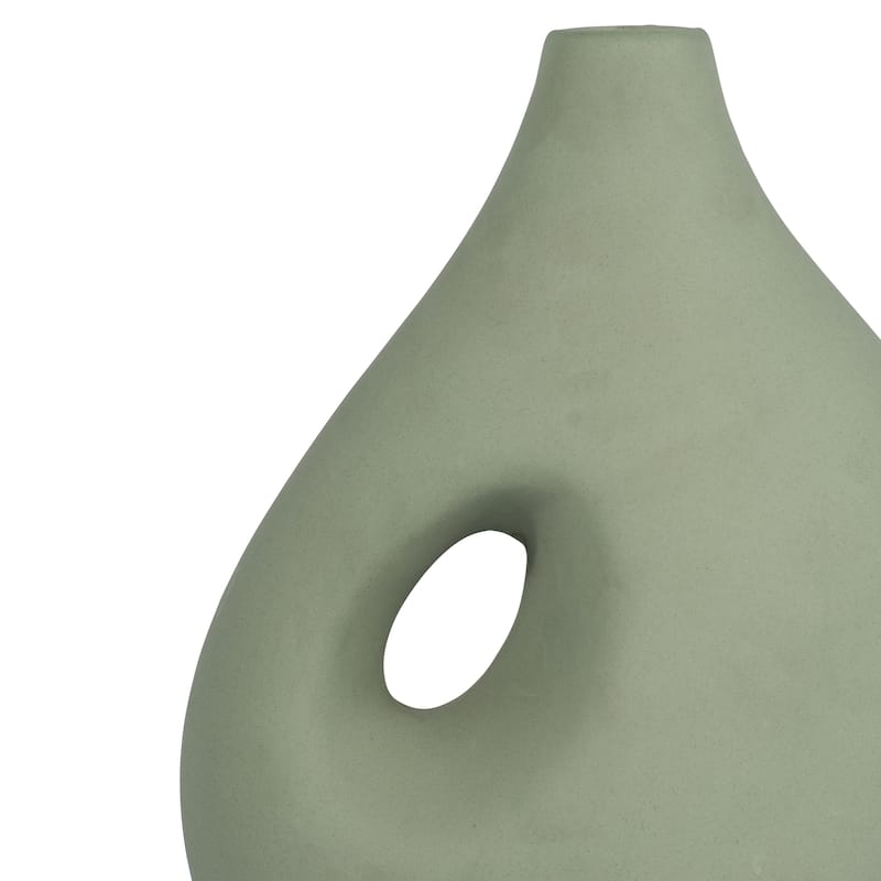 Sagebrook Home Ceramic 12" Nomadic Handle Vase, Novelty, 12"H, Solid