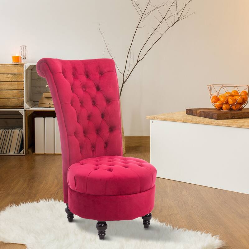 Upholstered High Back Accent Chair Armless Chair
