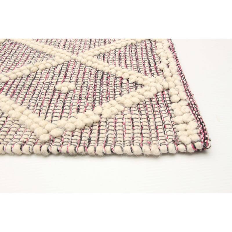 ECARPETGALLERY Braid weave Sienna Pink Wool Rug - 6'2 x 8'10