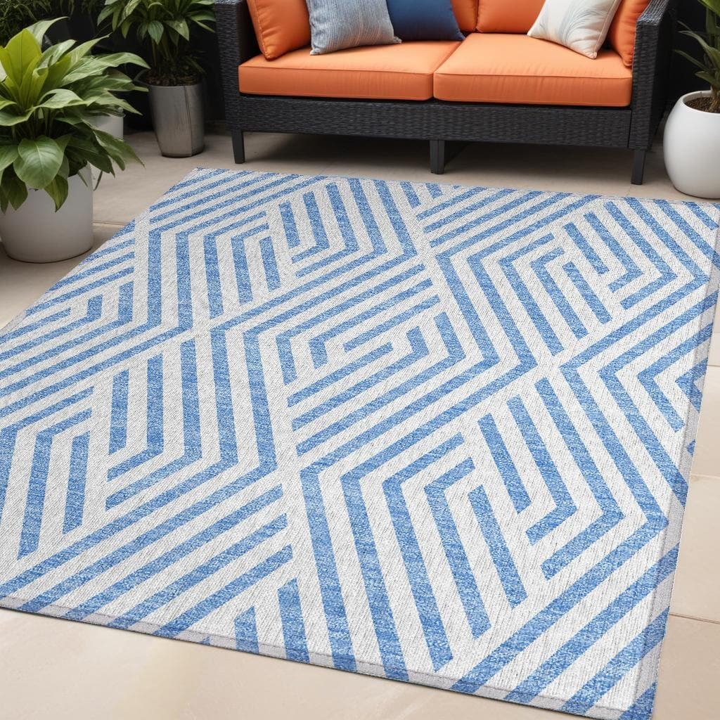 Cane Abstract Shapes Weather Resistant Versatile Elegance Outdoor Rug