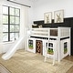 preview thumbnail 1 of 21, Max and Lily Classic Twin-Size Low Loft with Easy Slide and Curtain White