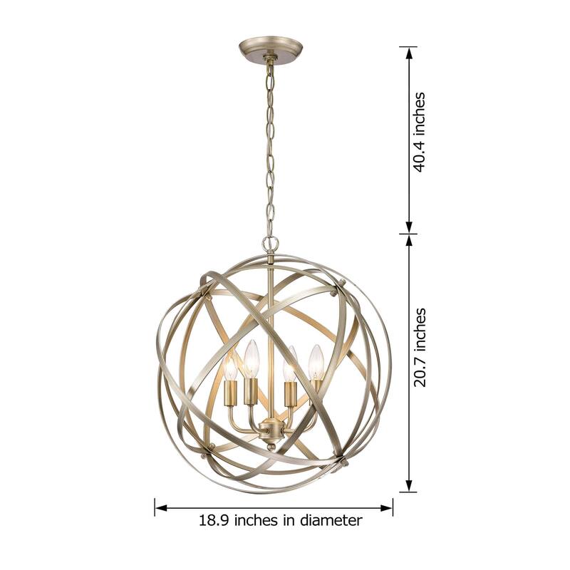 Benita Metal Large Orb 4-light Chandelier