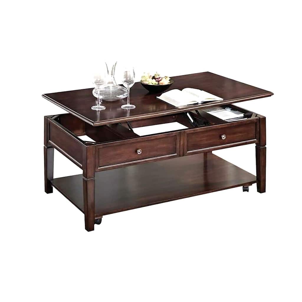 Wooden Coffee Table with Lift Top in Walnut