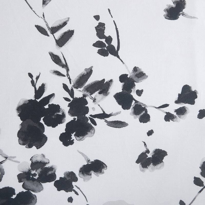 Vera Wang Noir Bouquet Reversible Quilted Breathable Cotton Comforter Set (Grey, 3 Piece)