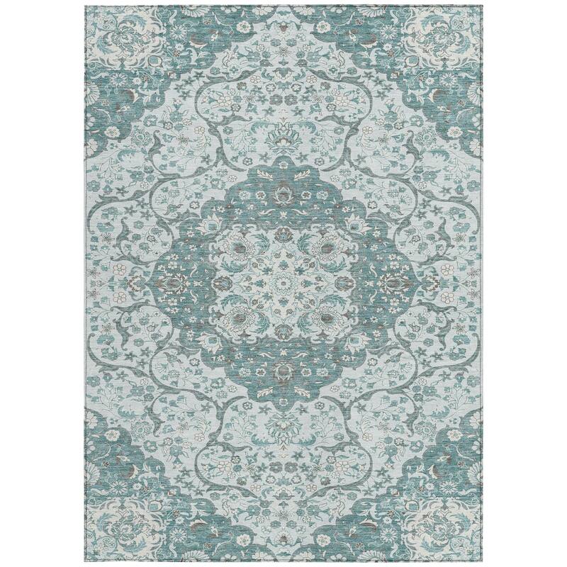 HomeRoots Medallion Traditional Rectangle Outdoor Rug