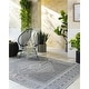 preview thumbnail 1 of 5, Livabliss Pismo Beach Cottage Medallion Outdoor Area Rug Grey/White - 5' 2" x 7'