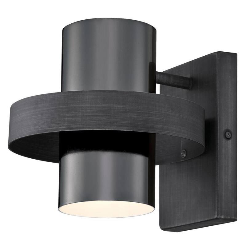 Westinghouse Lighting Exton One-Light Indoor Wall Fixture, Distressed Aluminum Finish with Gun Metal Shade - 1-Light