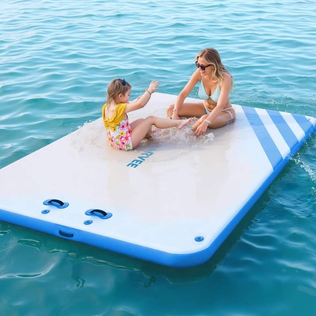Inflatable Floating Dock Island for Pool Beach Ocean Lakes