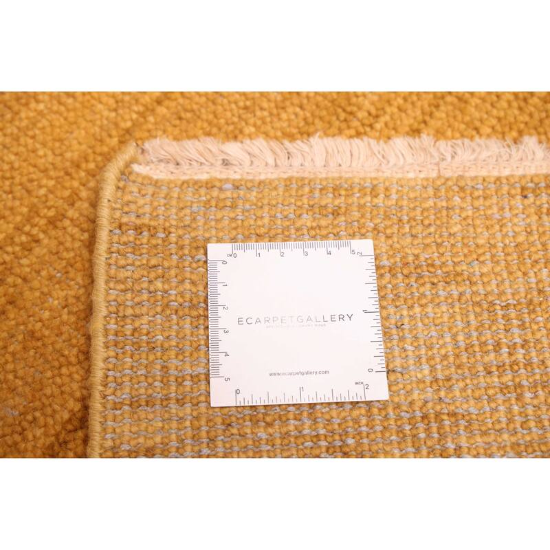 ECARPETGALLERY Hand-knotted Pak Finest Gabbeh Dark Gold Wool Rug - 9'0 x 12'1