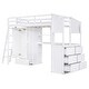 preview thumbnail 7 of 12, Pine Wood Loft Bed with Wardrobe, Desk, and Swappable Ladder - Twin Size