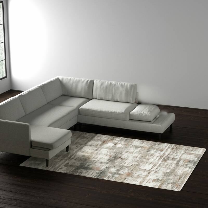 HomeRoots Abstract Industrial Rectangle Area Rug - 152.00 in. x 120.00 in.  x 0.47 in.