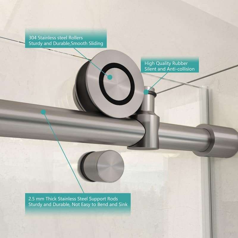 i-Homare 55 - 59 in.W x 60 in.H Tub Sliding Shower Door with Soft Closing System
