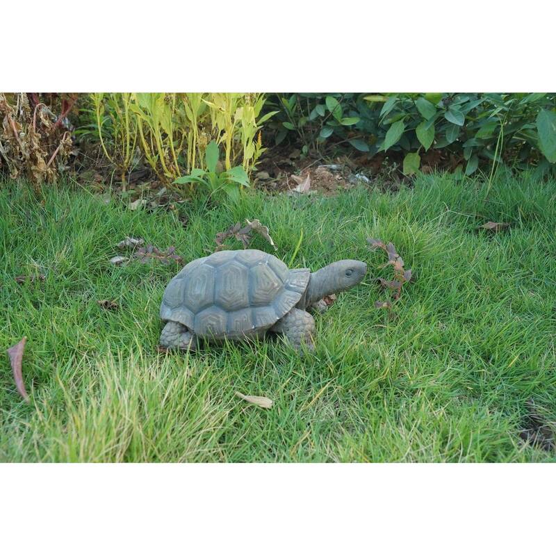 10" Green and Brown Realistic Replica Turtle Outdoor Garden Statue