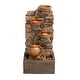 preview thumbnail 11 of 19, Teamson Home 28.5" Outdoor 4-Tier Stacked Stone Cascading Water Fountain with LED Lights