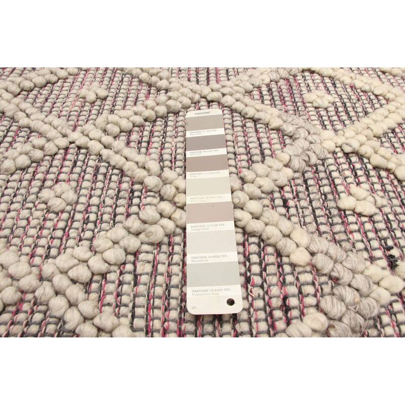 ECARPETGALLERY Braid weave Sienna Grey Wool Rug - 5'1 x 8'2