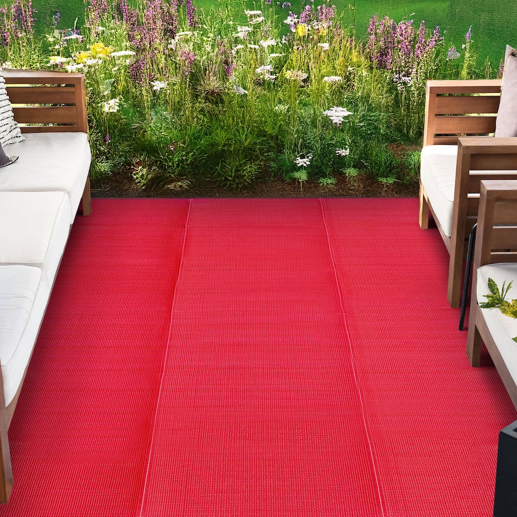 Lalune Beach Solid Color Indoor Outdoor Polypropylene Area Rug