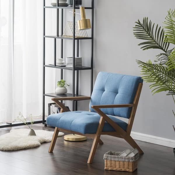 Retro Single Sofa Chair Solid Wood Lounge Accent Chair On Sale Overstock 31733624