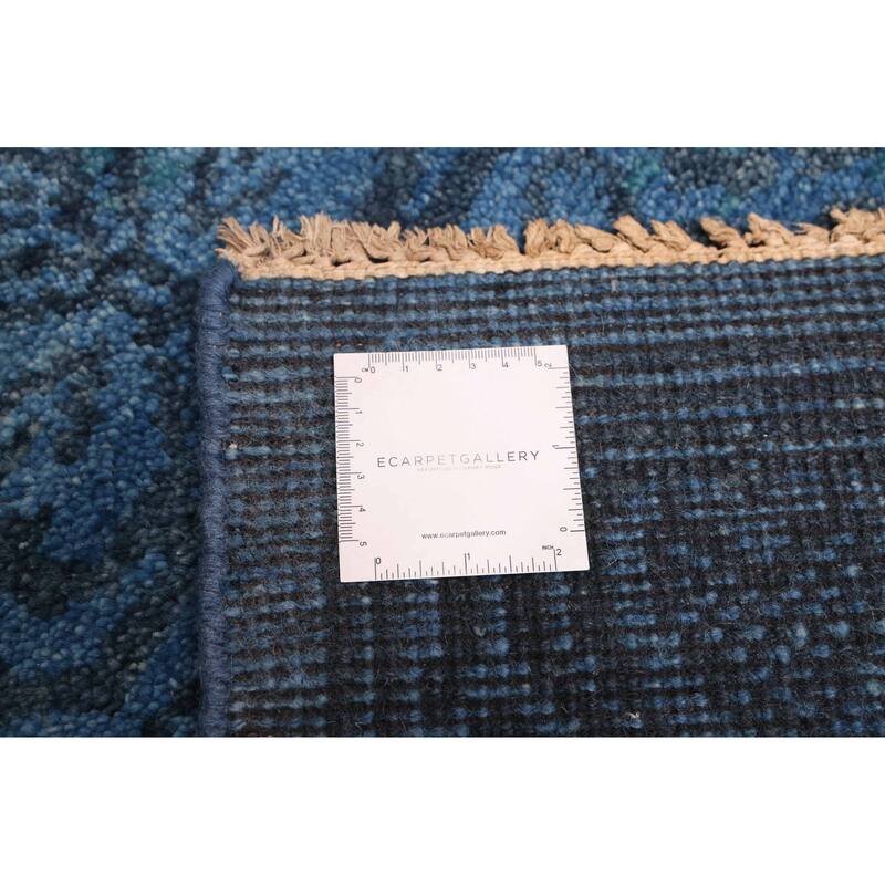 ECARPETGALLERY Hand-knotted Vibrance Blue Wool Rug - 8'1 x 10'0