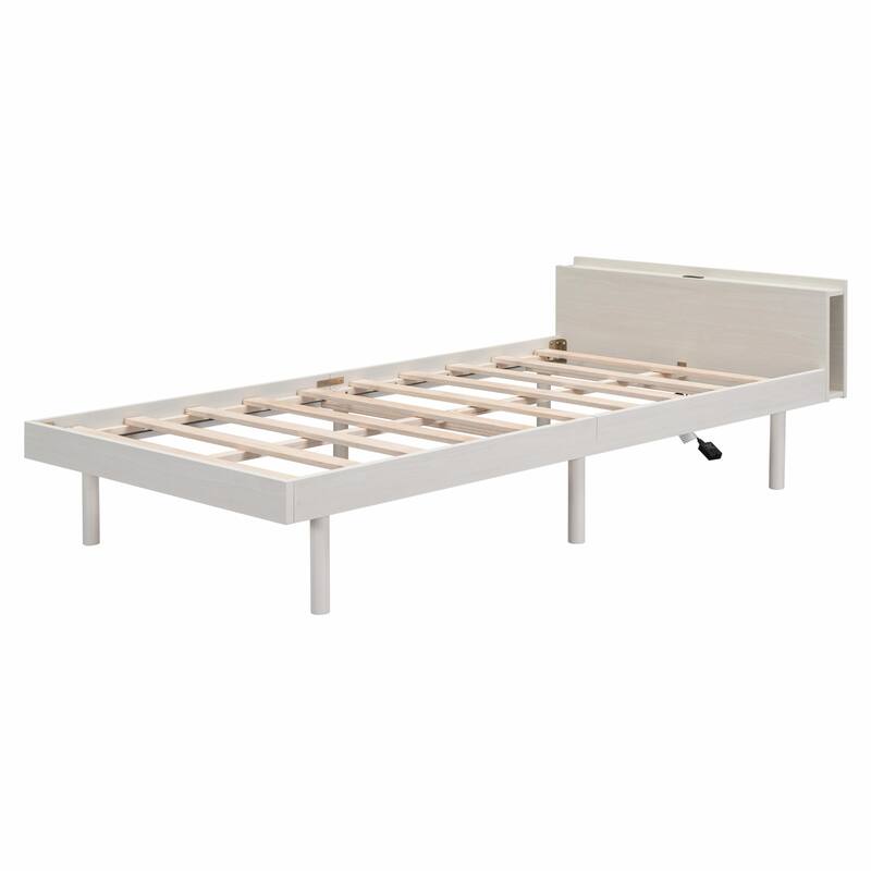Twin Platform Bed: Modern Design with Built-in USB Port