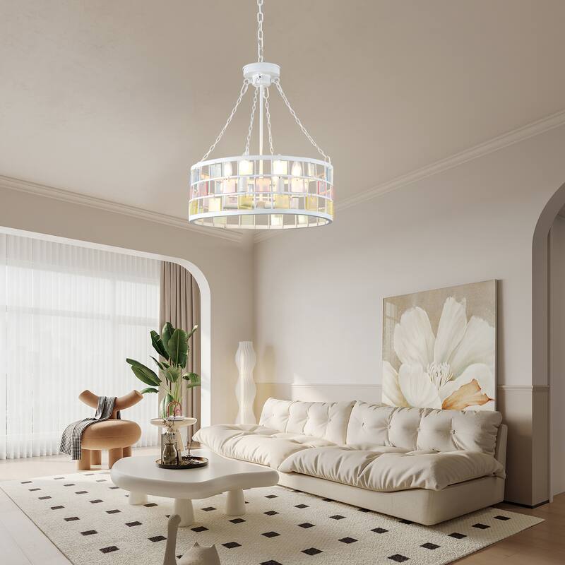 Bella Depot 6-light Pendant Light Modern Colored Chandelier with Adjustable Chian - 17.7"