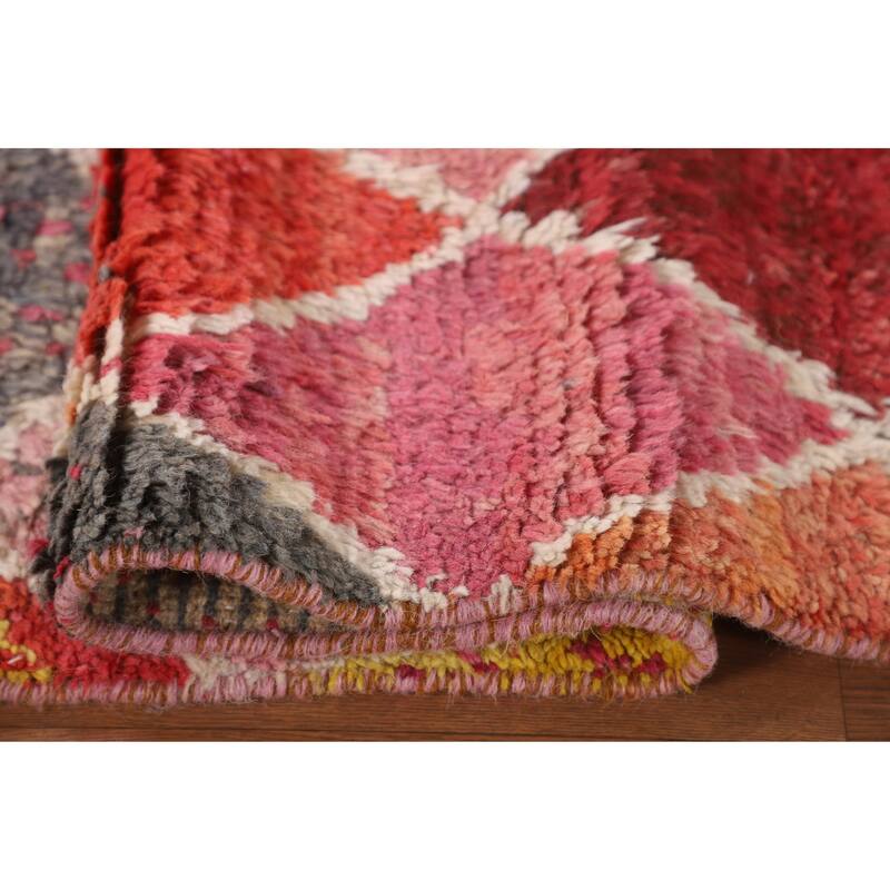 Colorful Trellis Moroccan Pakistan Area Rug Handmade Wool Carpet - 5'0" x 8'8"