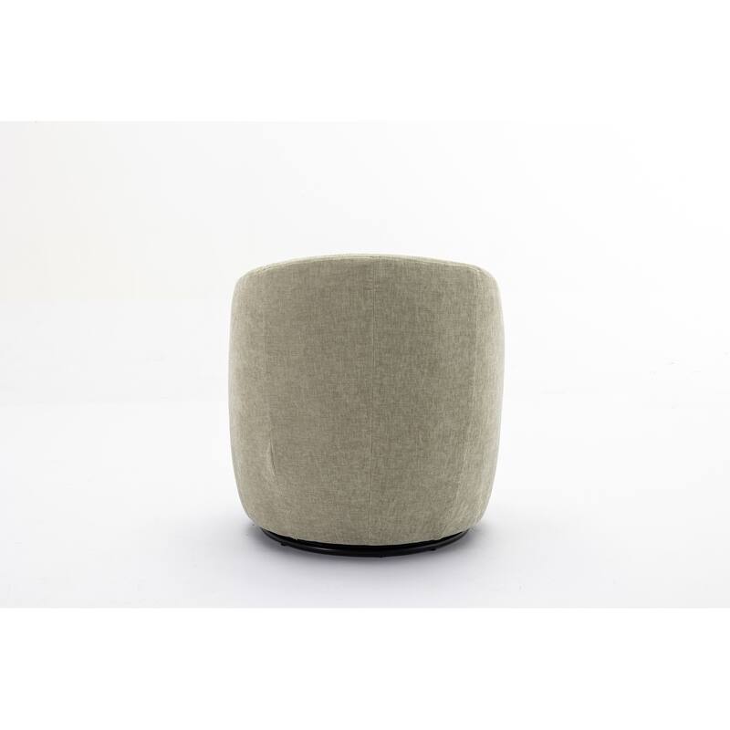 Chenille Fabric Swivel Accent Armchair Barrel Chair