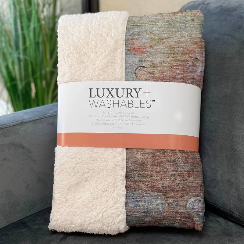 Premium Machine Washable Abstract Modern Sherpa Throw Blanket