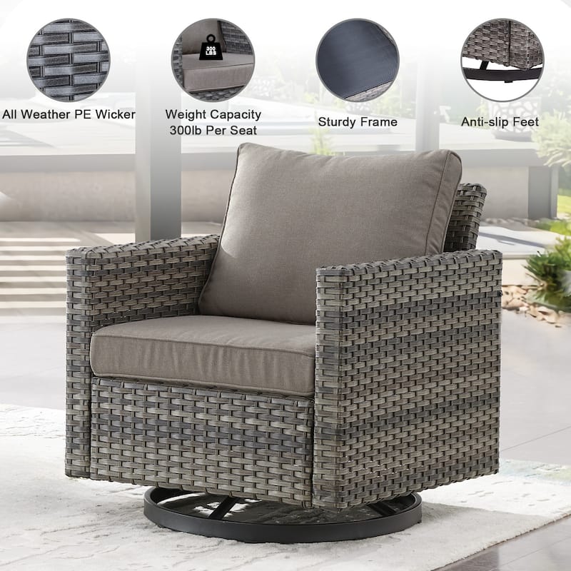 Gymojoy 4 Pieces Outdoor Patio Swivel Chairs with Cushion