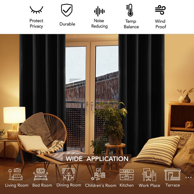 Deconovo Square Grommet Curtain Panel Pair(2 Panel)