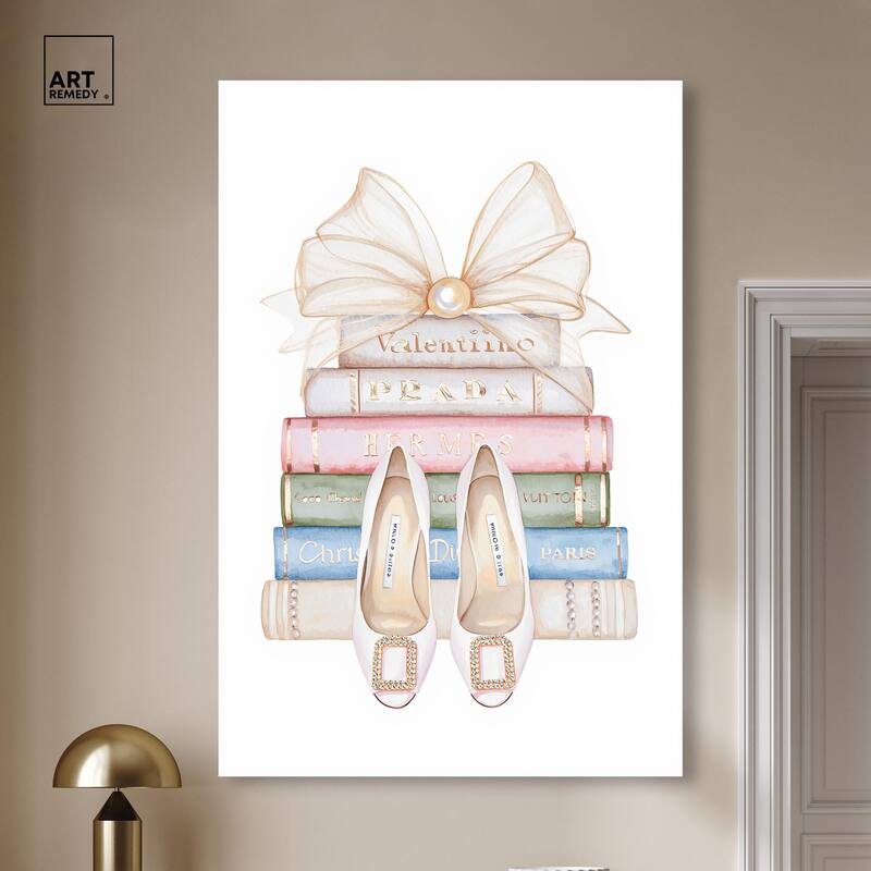 Bow And Buckles Canvas by Art Remedy, Gallery Wrapped