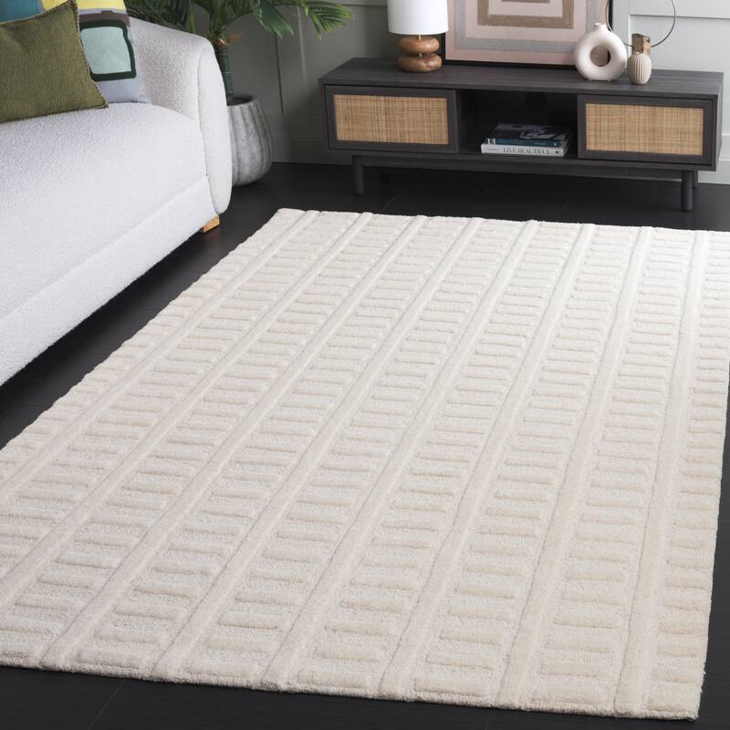 SAFAVIEH Handmade Mykonos Janan Modern Wool Rug - 4' x 6' - Ivory