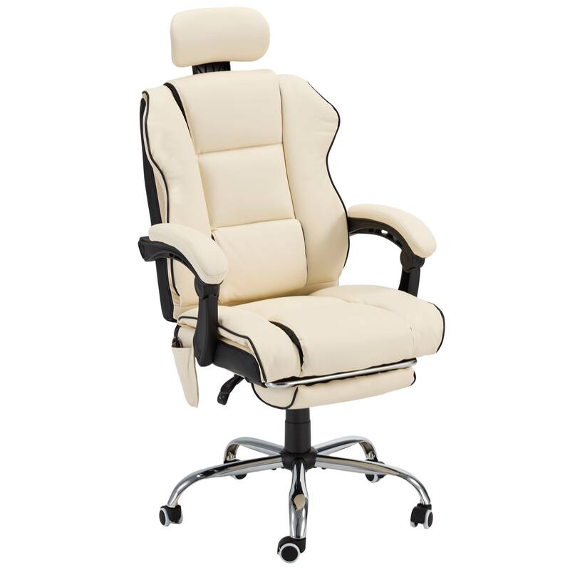 EROMMY Ergonomic Gaming Chair with Adjustable Footrest, Reclining Backrest and Massage, Heated Office Chair