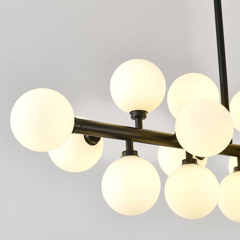 Modern Linear Chandelier 16-Light Sputnik Glass Globe Chandelier Mid Century - 38inch
