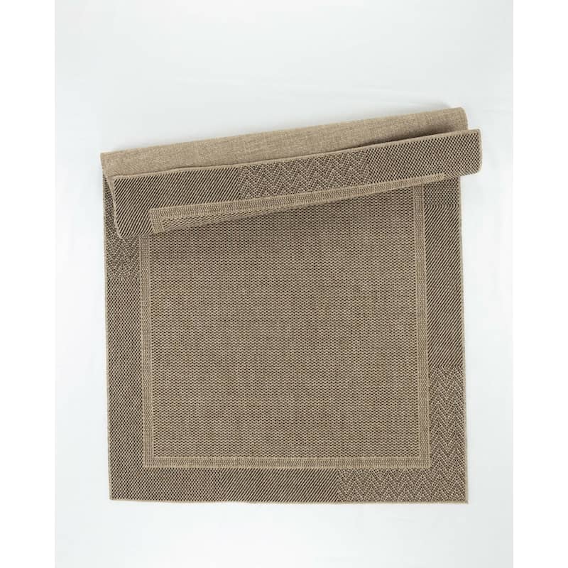 Arianna Collection Jute/Black Indoor/Outdoor Casual Area Rug