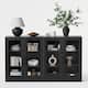 Large Sideboard Buffet Cabinet with 4 Glass Doors 2 Adjustable Shelves for Kitchen Living/Dinning Room Bedroom Entryway