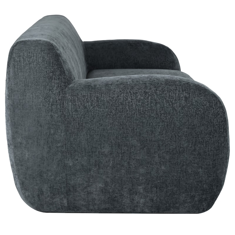 Gray Minimalist 3-seater Sofa with High-Density Foam Padding