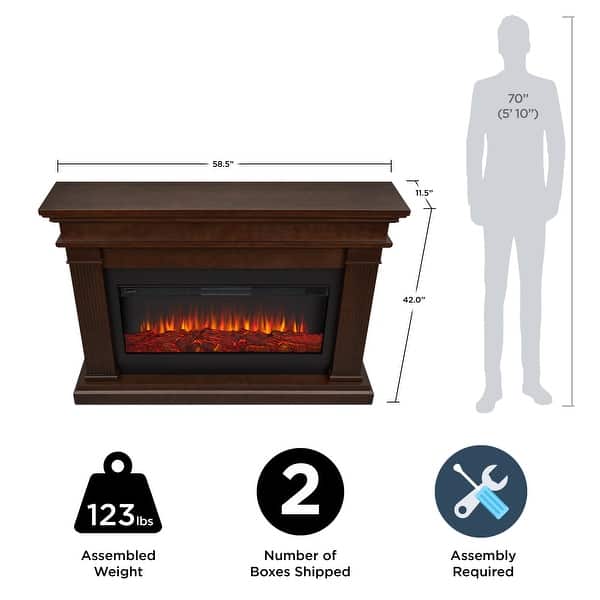 dimension image slide 0 of 7, Real Flame Beau Electric Landscape Fireplace 58.5"