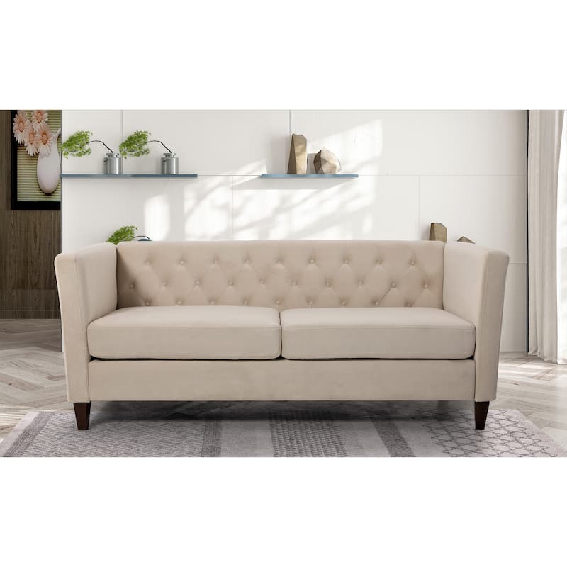 Lisette Velvet 2PCs Living Room Set Sofa & Loveseat