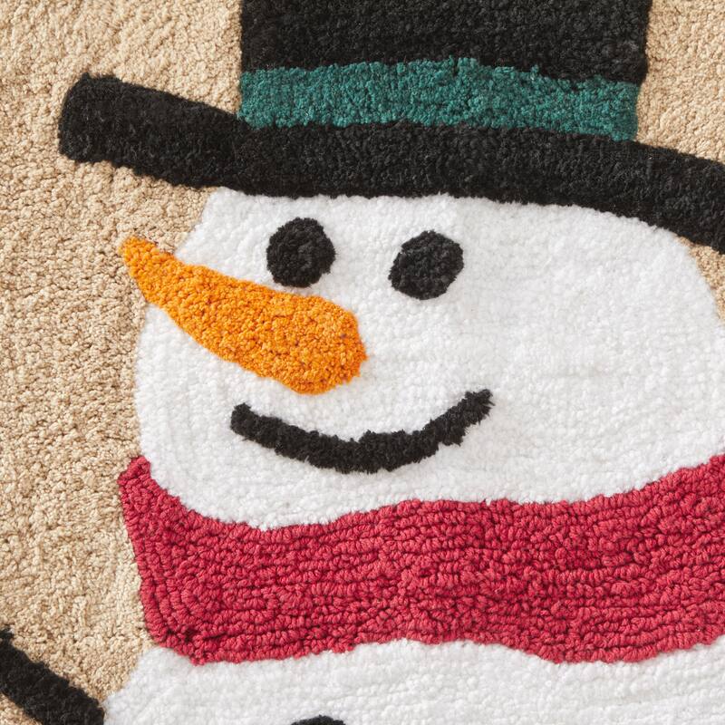 SKL Home Rustic Plaid Snowman Rug