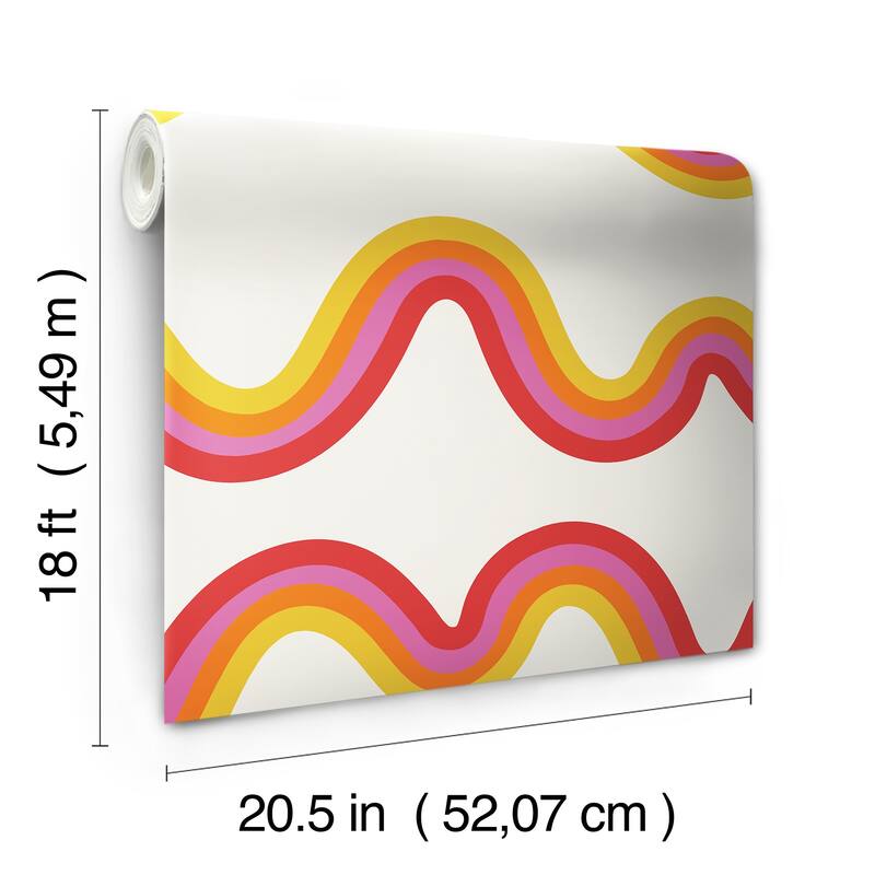 Very Gay Paint Beverly Slopes Pink Peel and Stick Wallpaper