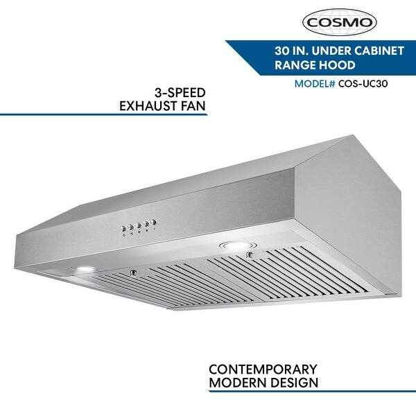 Shop 30 In Ducted Under Cabinet Range Hood With 380 Cfm 3 Fan Speeds 30 In Overstock 10306102