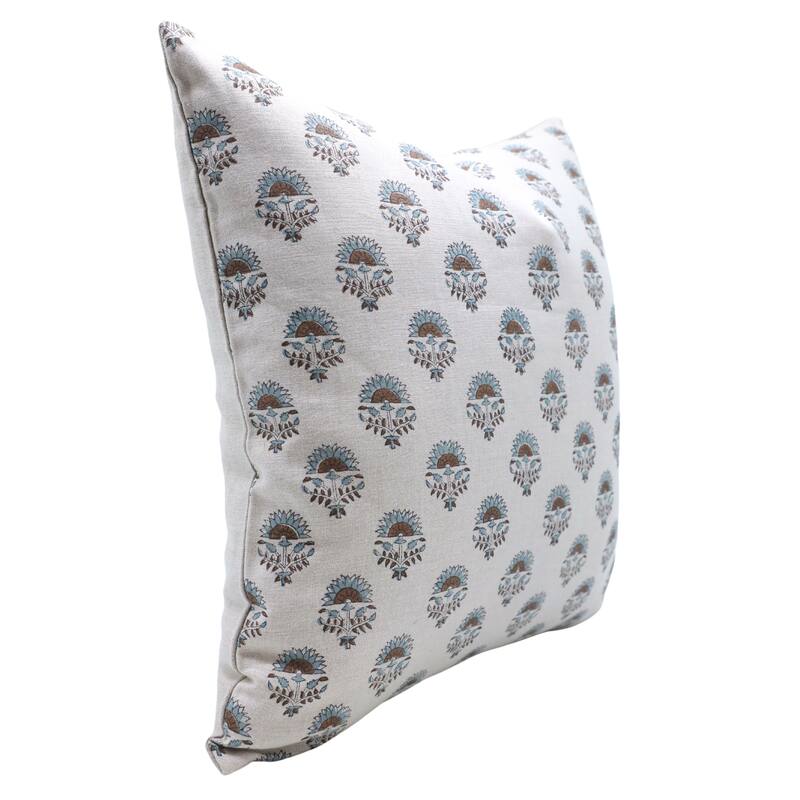 Fabdivine Linen Farmhouse Block print pillow Cover